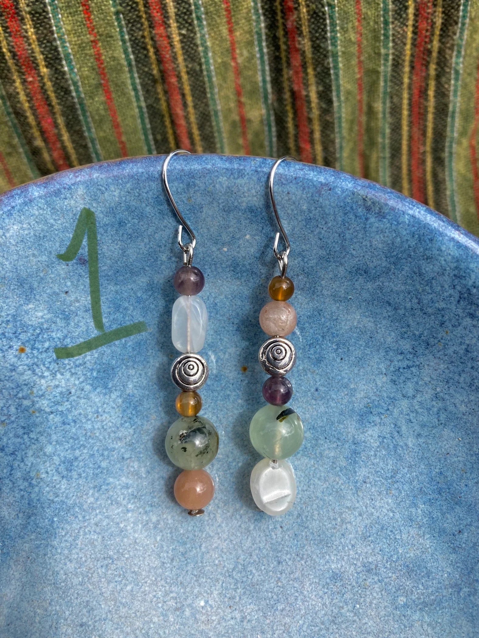 Semi Precious Stone Earrings, Hippie Earrings, Bohemian Jewellery, Hippie Jewellery, Handmade Earrings, Handmade Jewellery, Gemstones