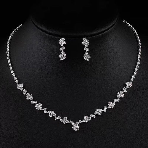 Bridal Jewellery Set, Princess Cut Shape Necklace Set, Sparkling Necklace, Bracelet and Earring Zirconia Jewellery, Jewellery Gift