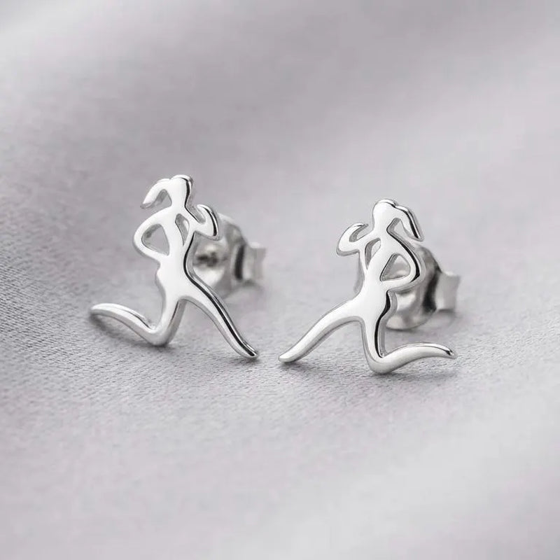 Hypoallergenic Stainless Steel Runner Stud Earrings Girl Running Earrings Fitness Jewellery Runner Jewellery Runner Gift Running Lover