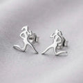Hypoallergenic Stainless Steel Runner Stud Earrings Girl Running Earrings Fitness Jewellery Runner Jewellery Runner Gift Running Lover