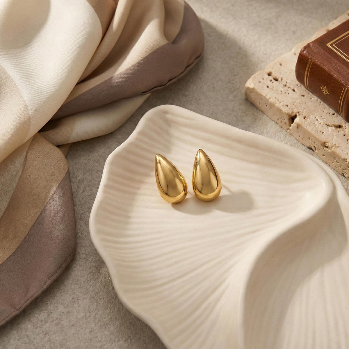 Teardrop Earrings Gold, Waterdrop Earring, Non Tarnish Waterproof Jewellery, Gifts for Her, Minimalist Jewellery