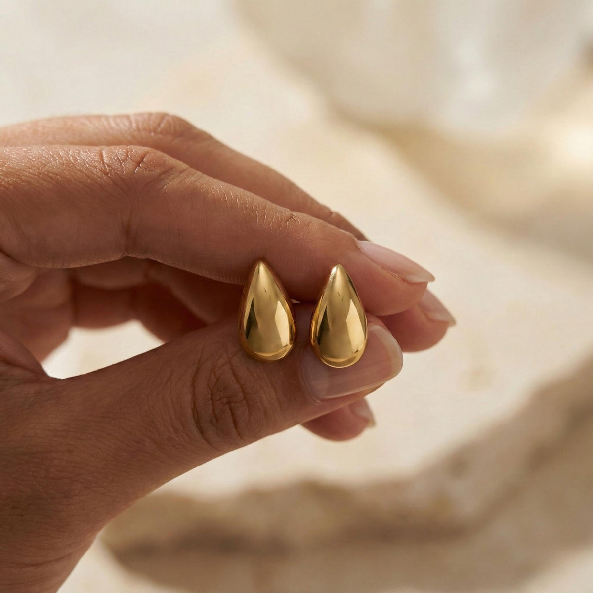 Teardrop Earrings Gold, Waterdrop Earring, Non Tarnish Waterproof Jewellery, Gifts for Her, Minimalist Jewellery