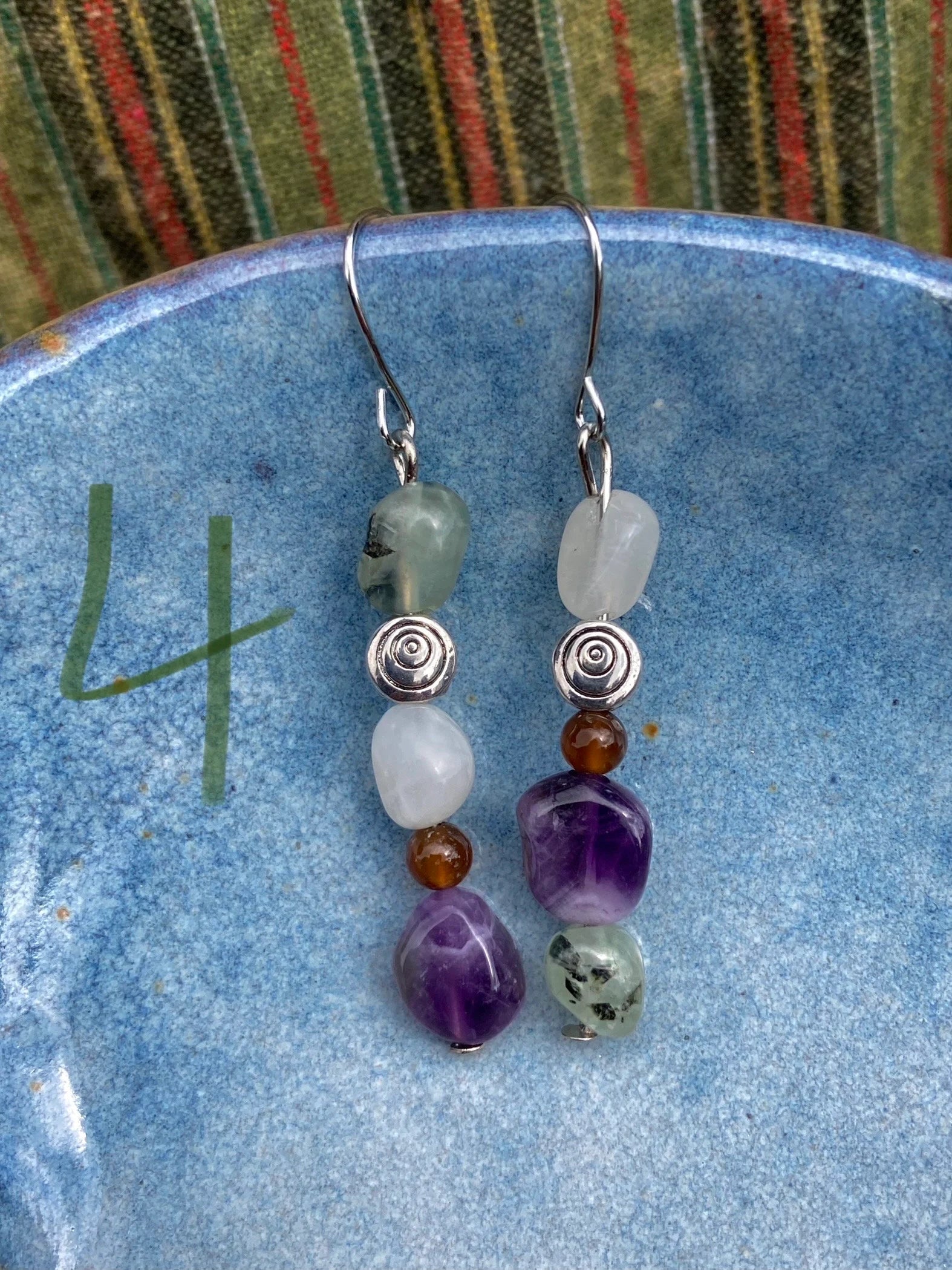 Semi Precious Stone Earrings, Hippie Earrings, Bohemian Jewellery, Hippie Jewellery, Handmade Earrings, Handmade Jewellery, Gemstones