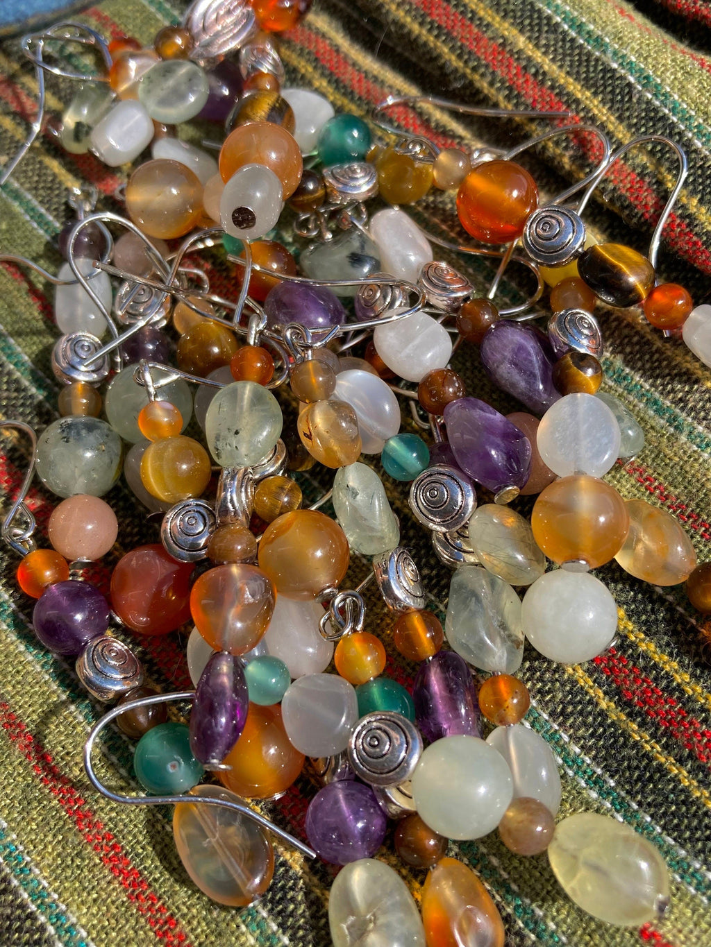 Semi Precious Stone Earrings, Hippie Earrings, Bohemian Jewellery, Hippie Jewellery, Handmade Earrings, Handmade Jewellery, Gemstones