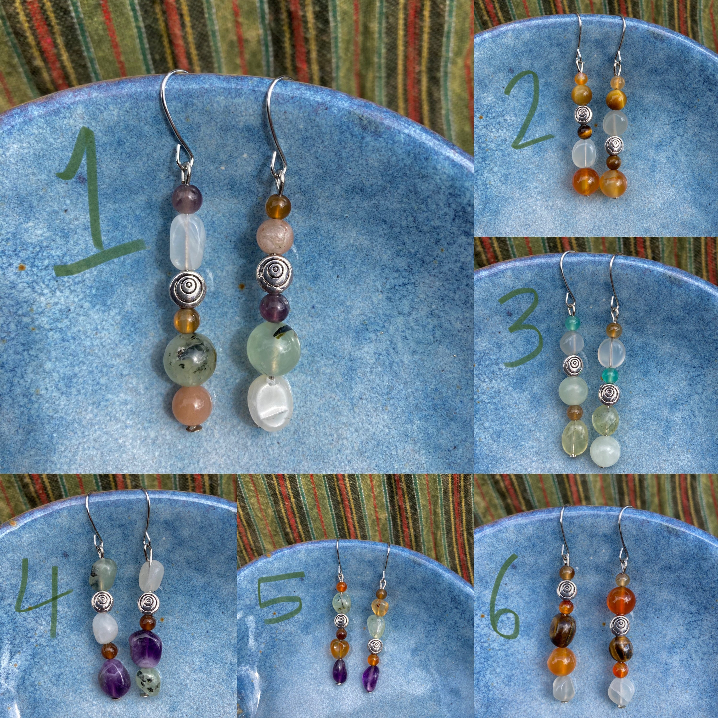 Semi Precious Stone Earrings, Hippie Earrings, Bohemian Jewellery, Hippie Jewellery, Handmade Earrings, Handmade Jewellery, Gemstones
