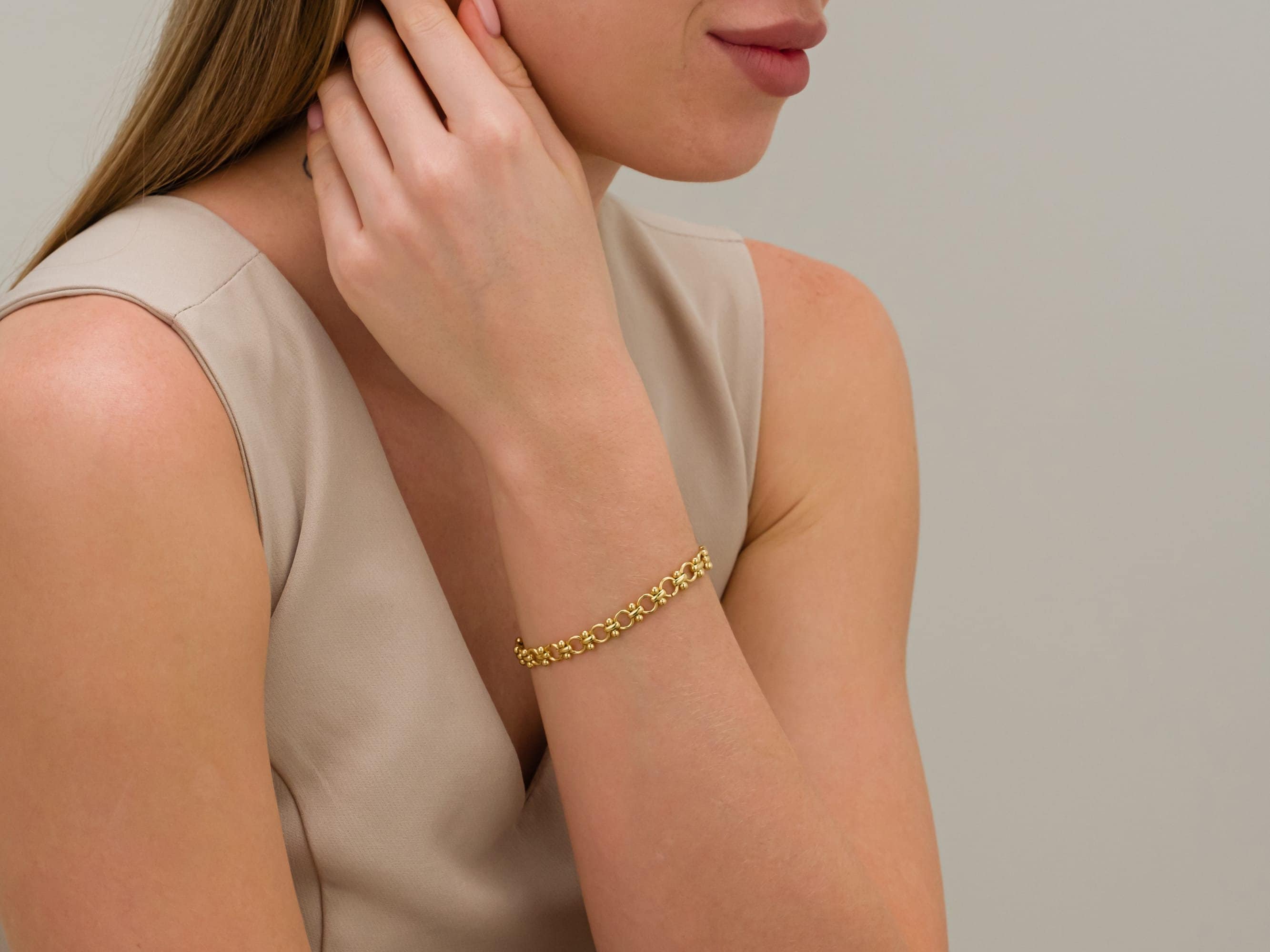 Gold Chain Bracelet for Women, 18K Gold Filled Bracelet, Gold Stacking Bracelet