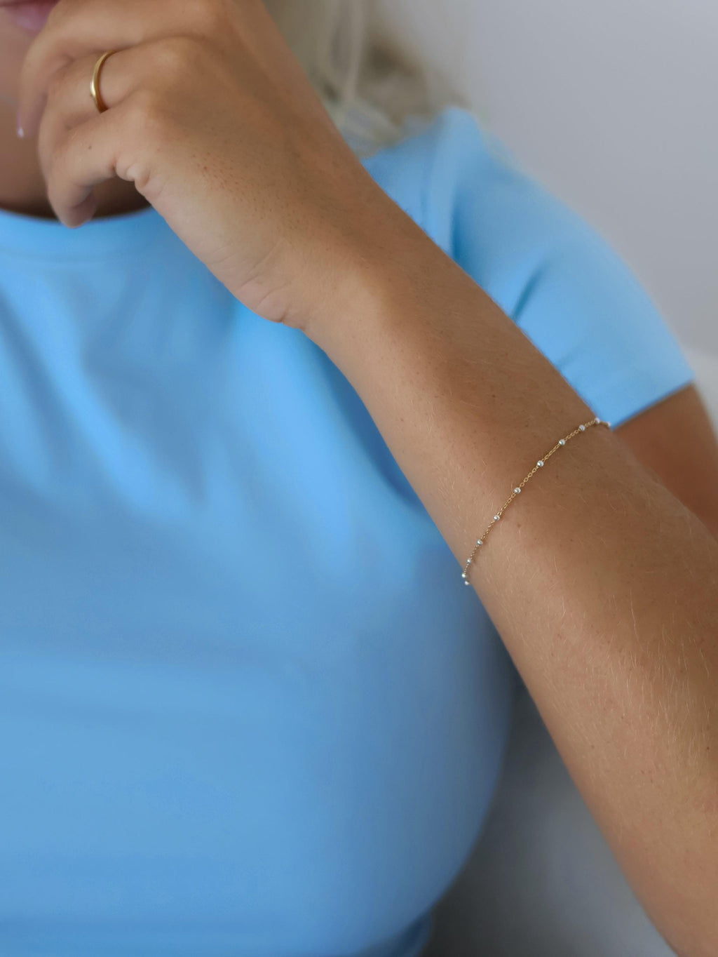 14K Gold Bracelet, Satellite Bracelet, Beaded Bracelet, Dainty Jewellery, Minimalist Aesthetic, Gold Chain, Jewellery Gifts, Bracelets Gold
